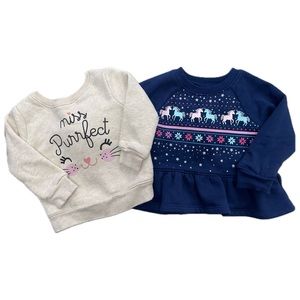 12 Months Baby Girl Bundle of 2 pull over sweaters